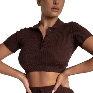 Mesolithic Cropped Polo Top